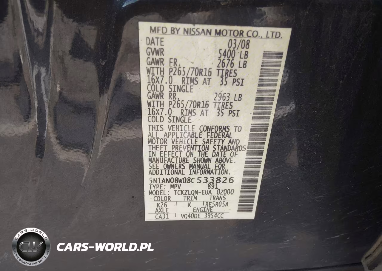 2008 Nissan Xterra X VIN:5N1AN08W08C533826 - 9