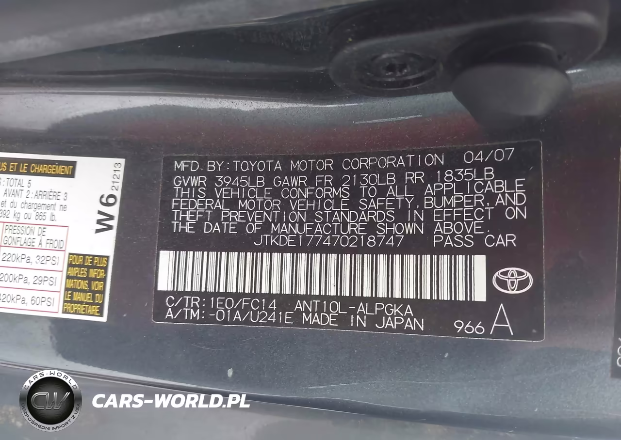 2007 Scion Tc VIN:JTKDE177470218747 - 9