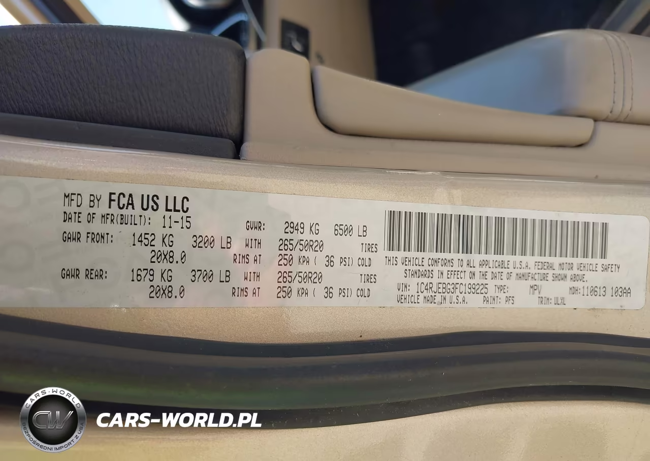 2015 Jeep Grand Cherokee Limited VIN:1C4RJEBG3FC199225 - 9