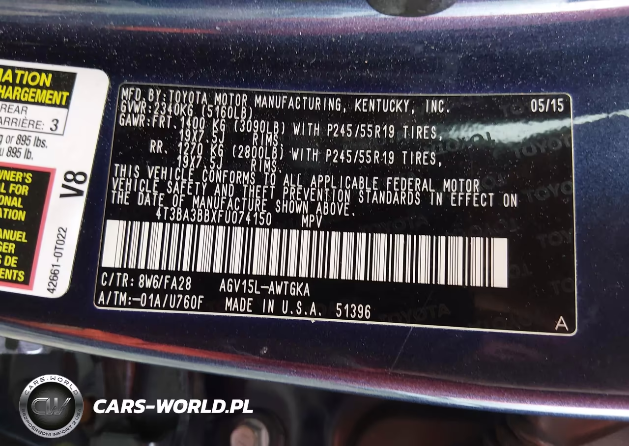 2015 Toyota Venza Le VIN:4T3BA3BBXFU074150 - 9