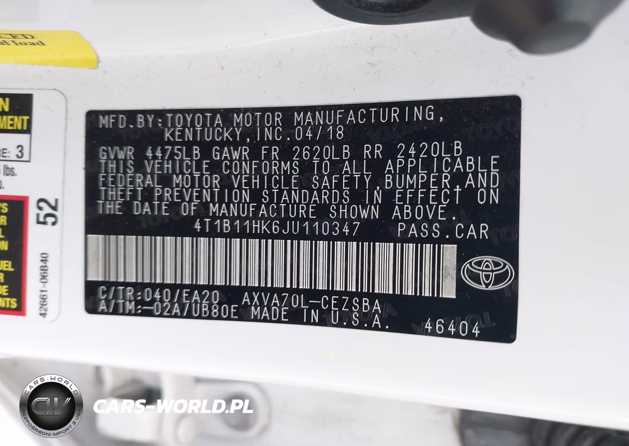 2018 Toyota Camry Se VIN:4T1B11HK6JU110347 - 9