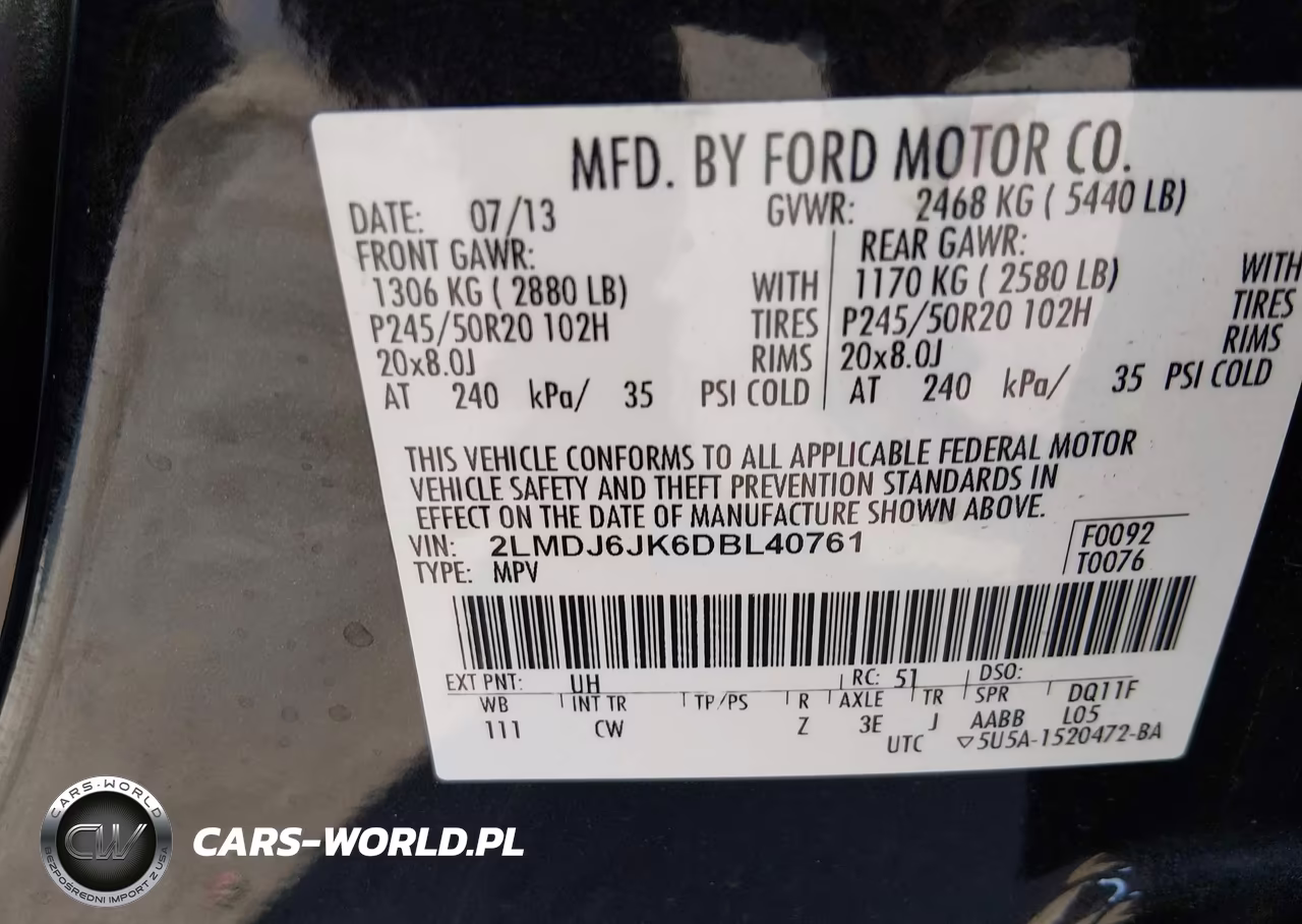 2013 Lincoln Mkx VIN:2LMDJ6JK6DBL40761 - 9