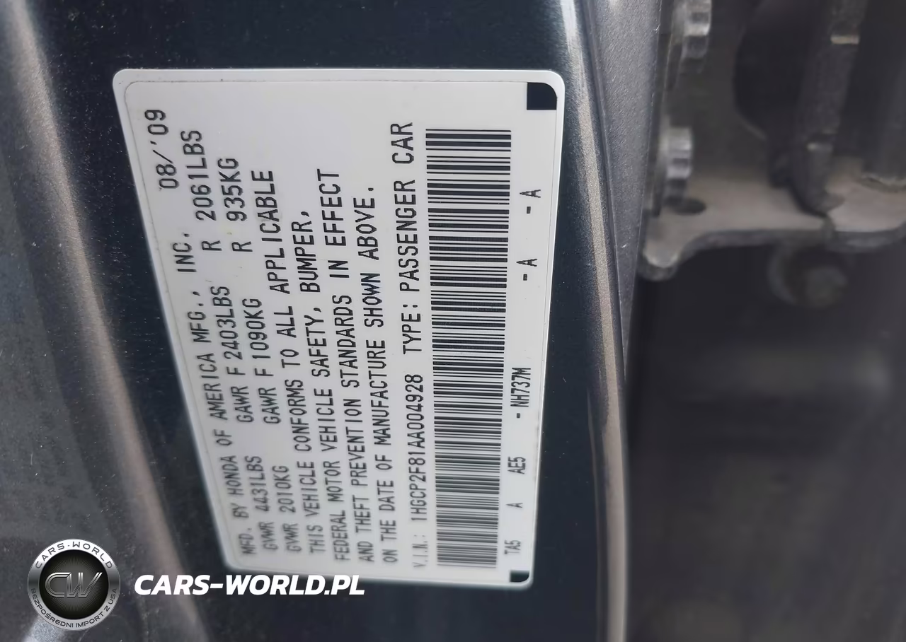 2010 Honda Accord 2.4 Ex-L VIN:1HGCP2F81AA004928 - 9