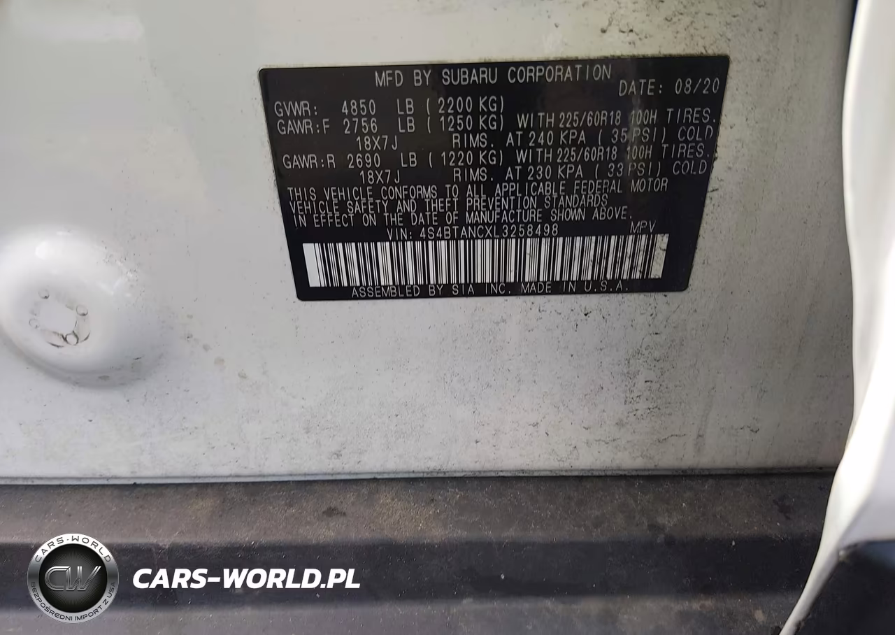 2020 Subaru Outback Limited VIN:4S4BTANCXL3258498 - 9