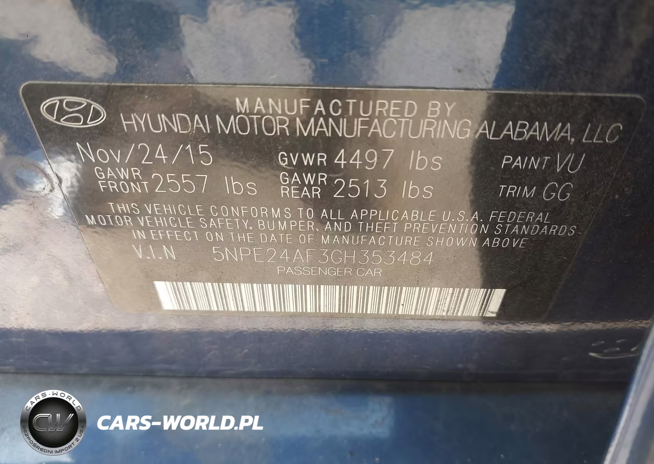 2016 Hyundai Sonata Se VIN:5NPE24AF3GH353484 - 9