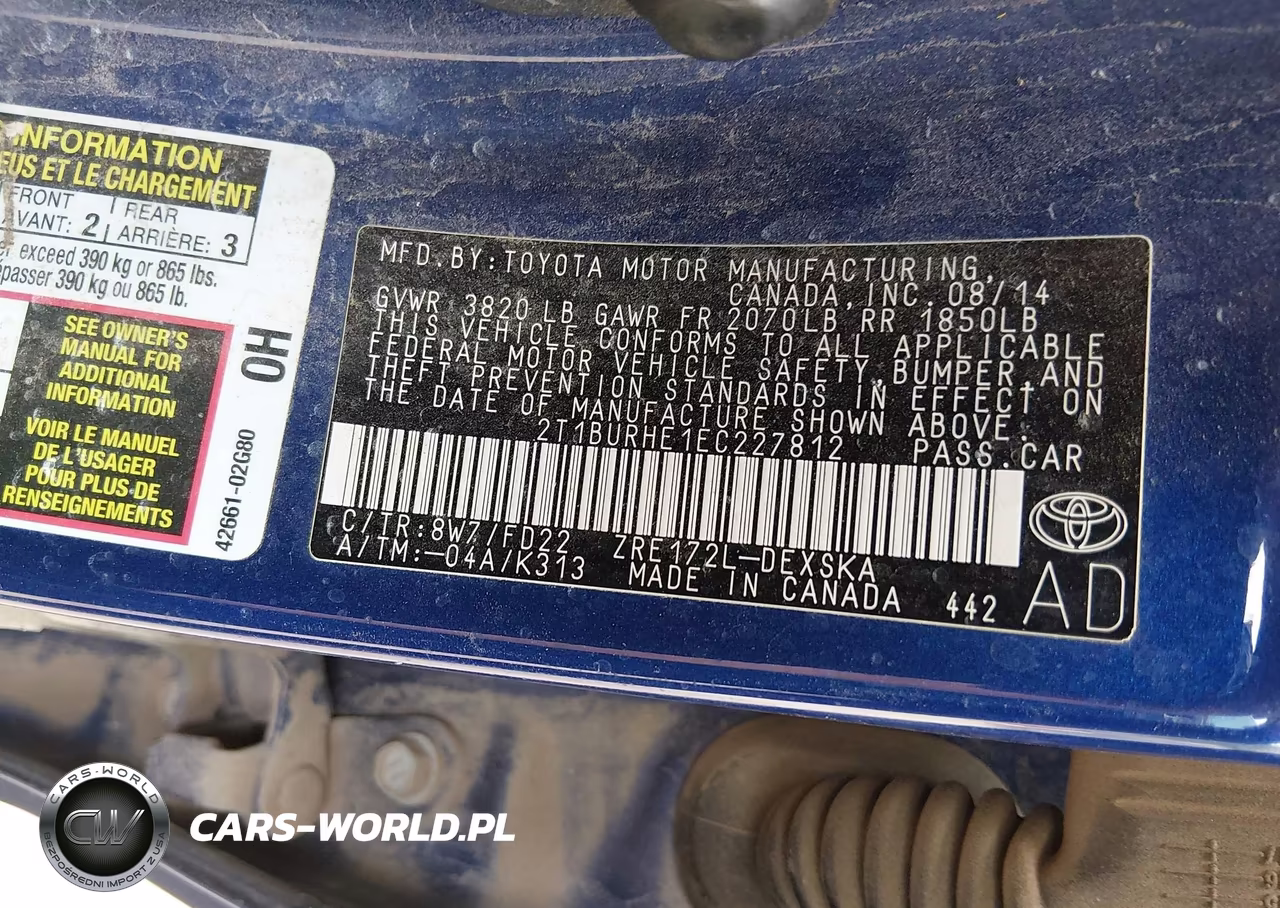 2014 Toyota Corolla S Plus VIN:2T1BURHE1EC227812 - 9