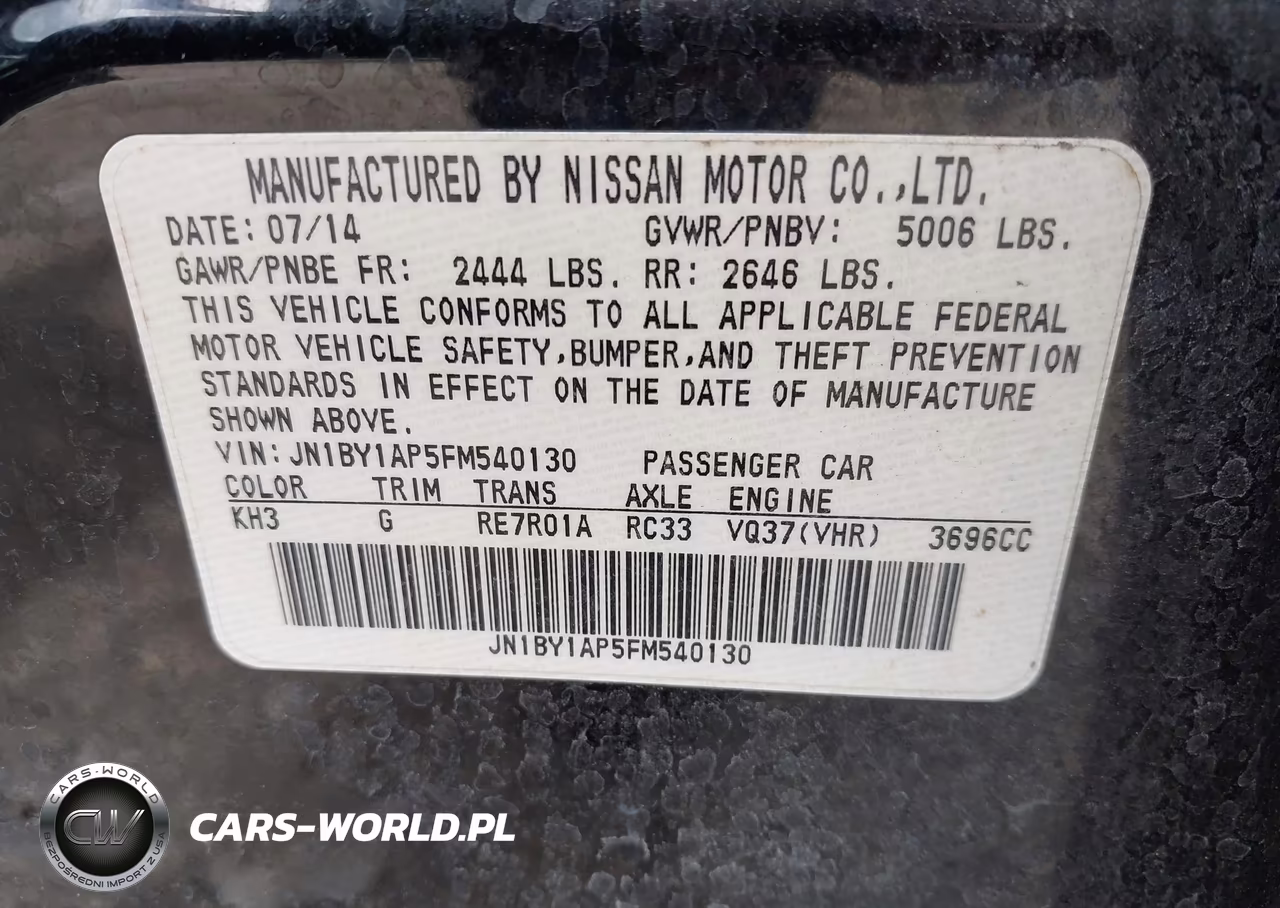 2015 Infiniti Q70 3.7 VIN:JN1BY1AP5FM540130 - 9