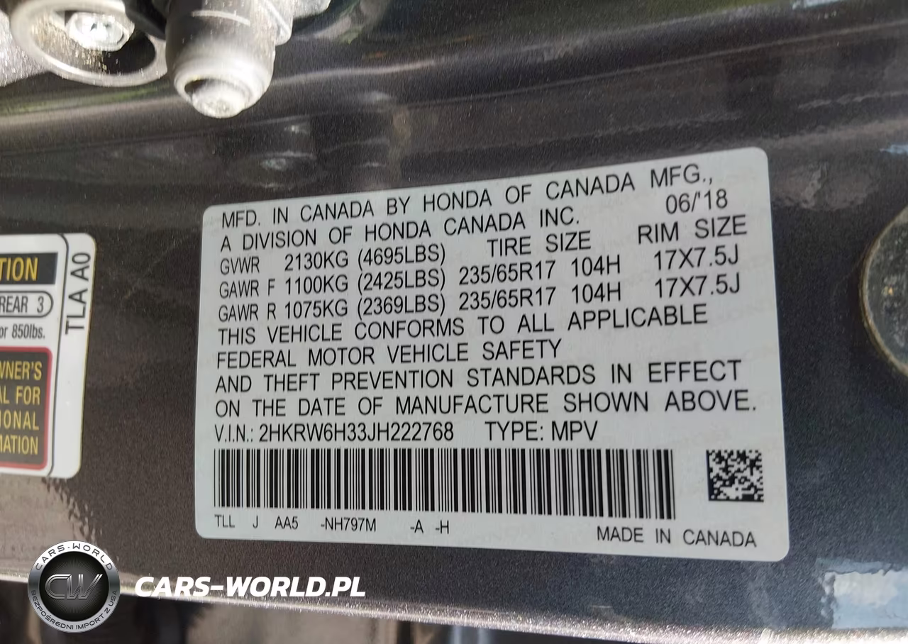 2018 Honda Cr-V Lx VIN:2HKRW6H33JH222768 - 9