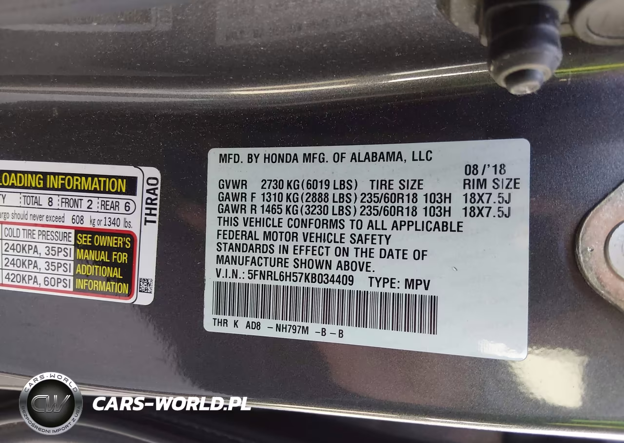 2019 Honda Odyssey Ex VIN:5FNRL6H57KB034409 - 9