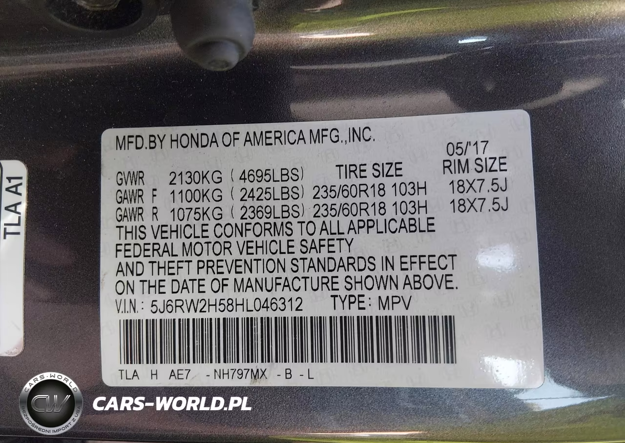 2017 Honda Cr-V Ex VIN:5J6RW2H58HL046312 - 9