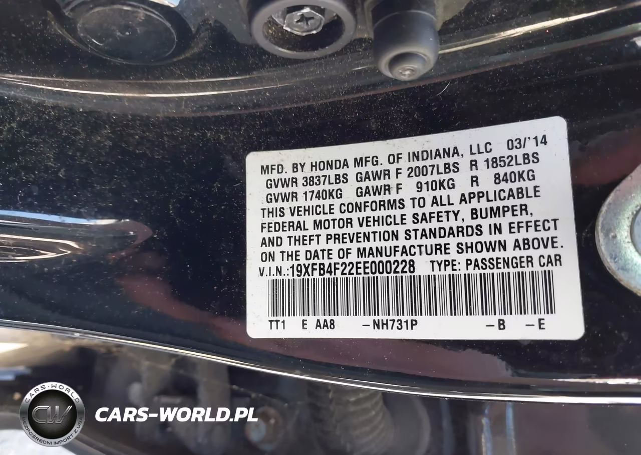 2014 Honda Civic Hybrid VIN:19XFB4F22EE000228 - 9