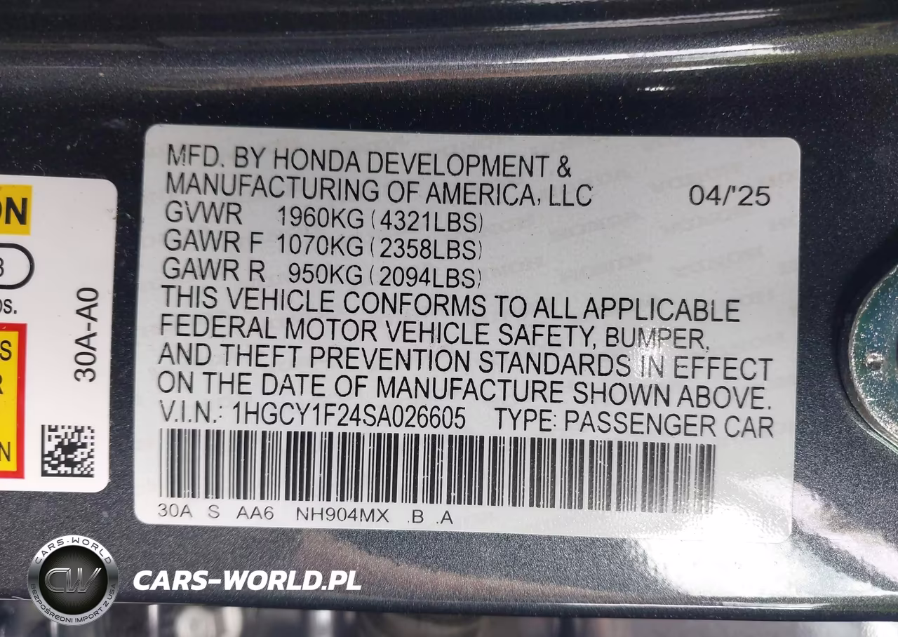 2025 Honda Accord Lx VIN:1HGCY1F24SA026605 - 9