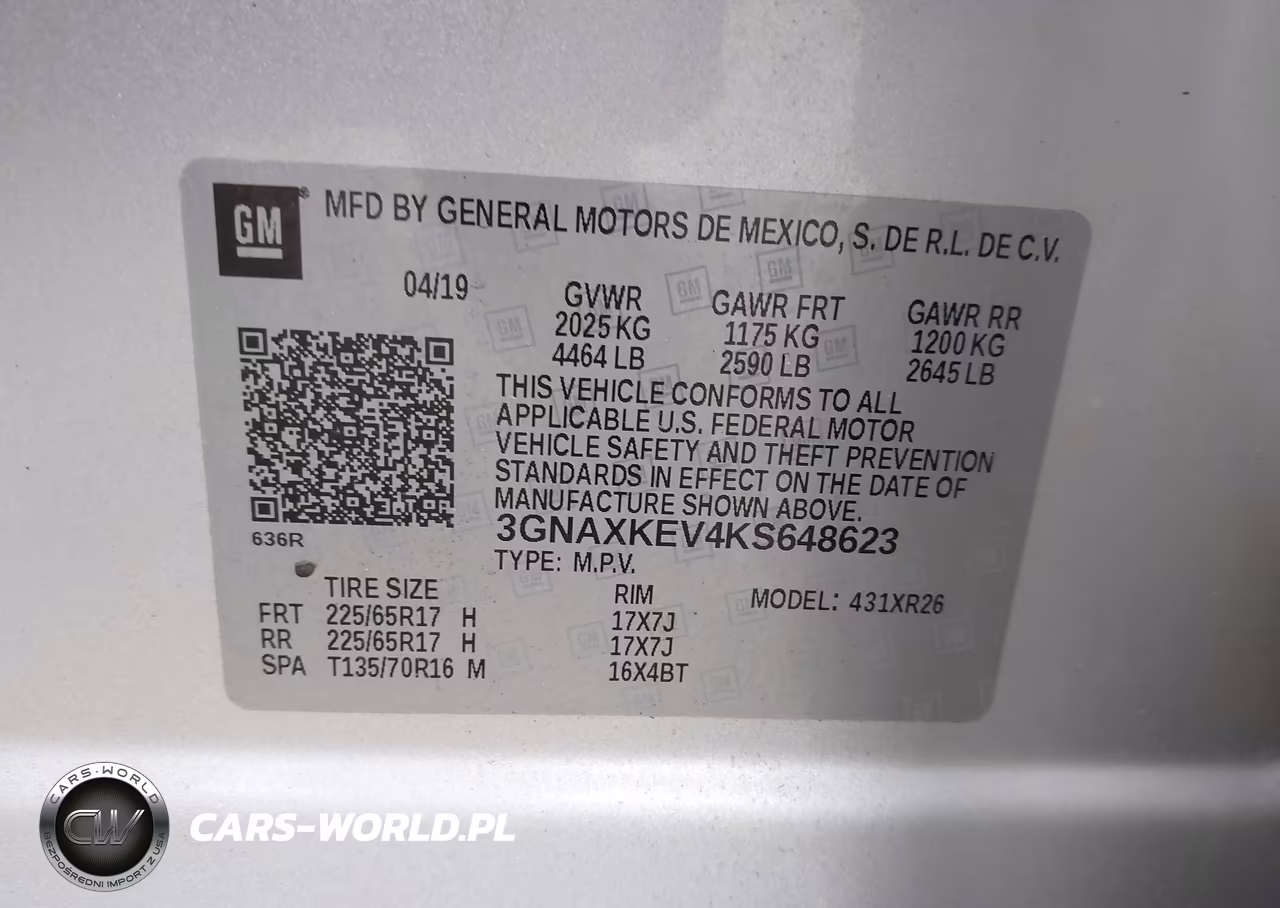 2019 Chevrolet Equinox Lt VIN:3GNAXKEV4KS648623 - 9
