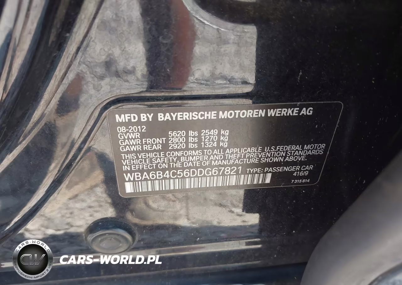 2013 BMW 650I Gran Coupe xDrive VIN:WBA6B4C56DDG67821 - 9