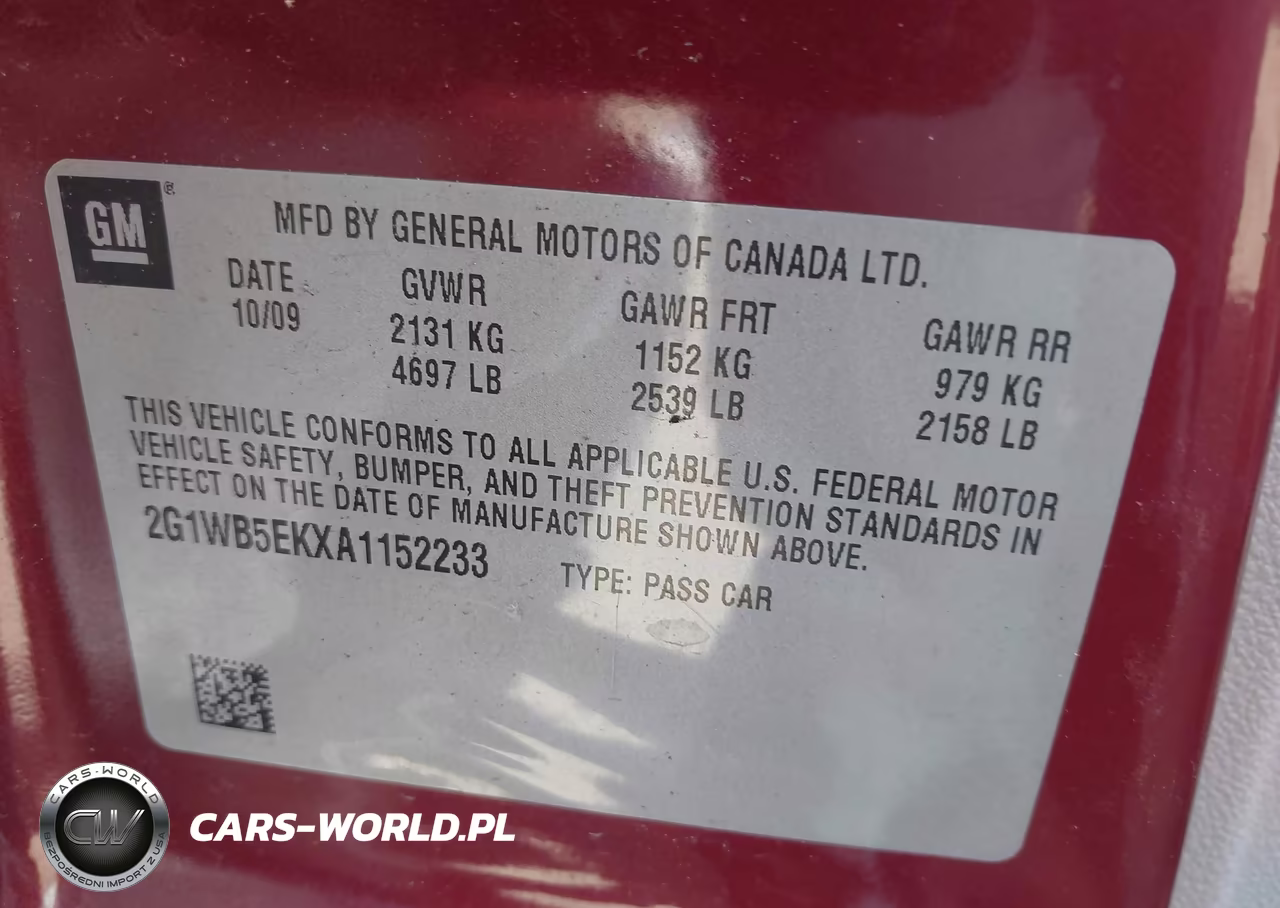 2010 Chevrolet Impala Lt VIN:2G1WB5EKXA1152233 - 9