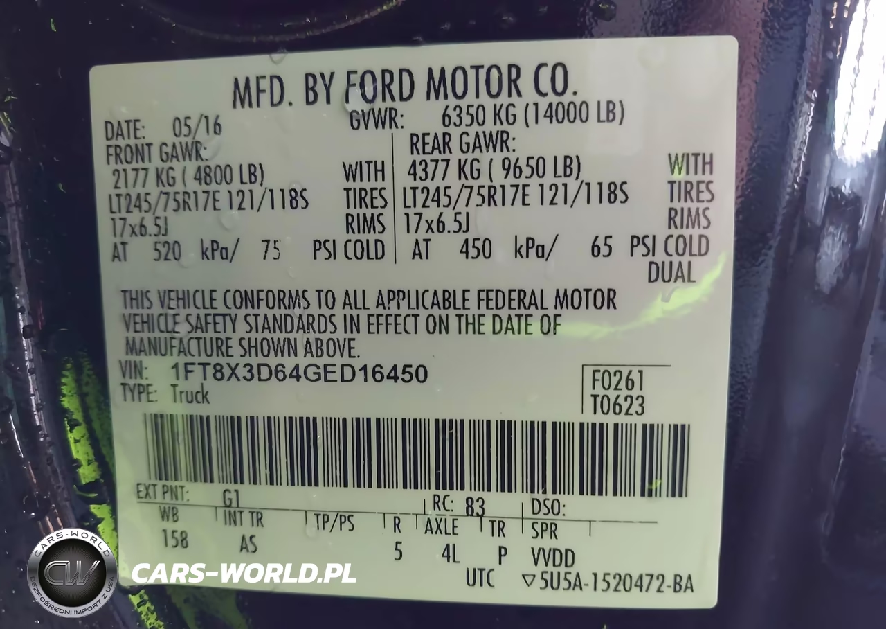 2016 Ford F-350 Xl VIN:1FT8X3D64GED16450 - 9