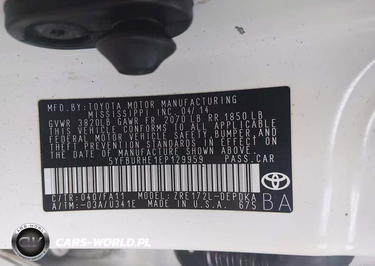 2014 Toyota Corolla L VIN:5YFBURHE1EP129959 - 9