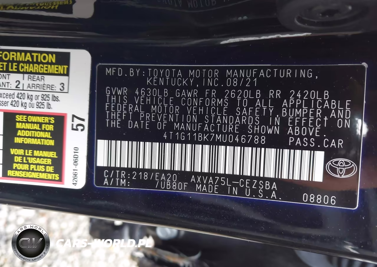 2021 Toyota Camry Se Awd VIN:4T1G11BK7MU046788 - 9