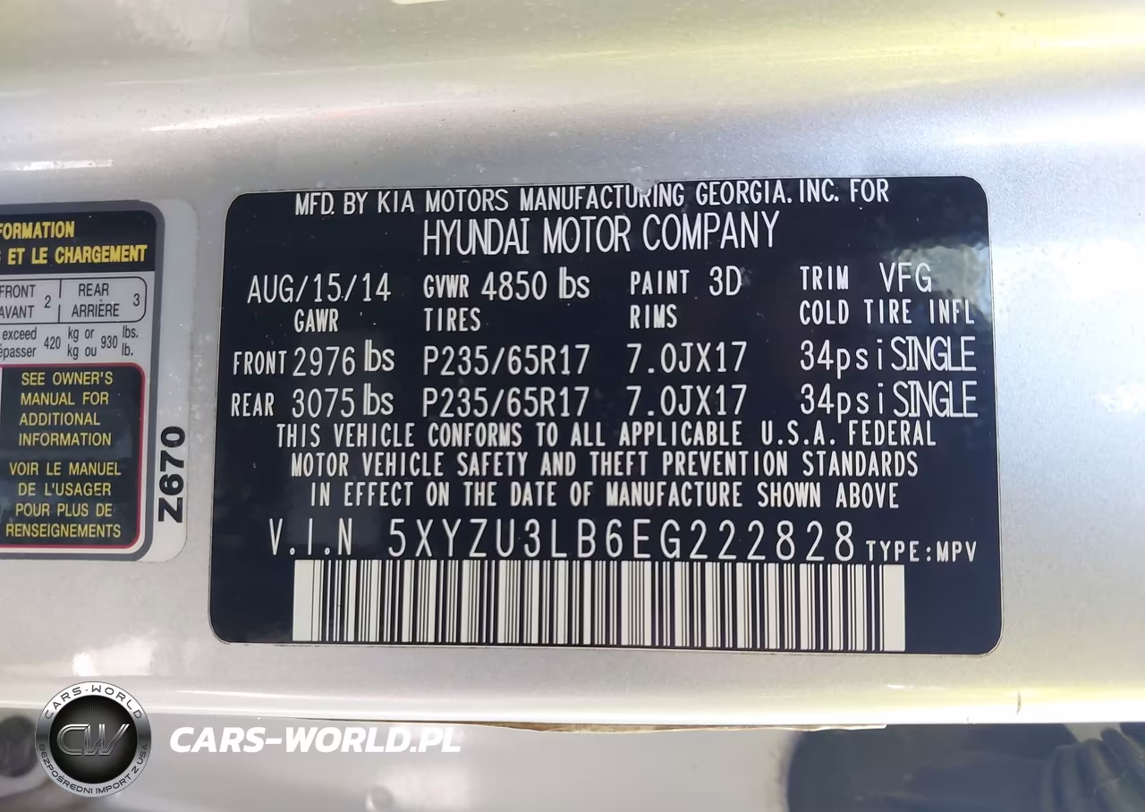 2014 Hyundai Santa Fe Sport 2.4L VIN:5XYZU3LB6EG222828 - 9