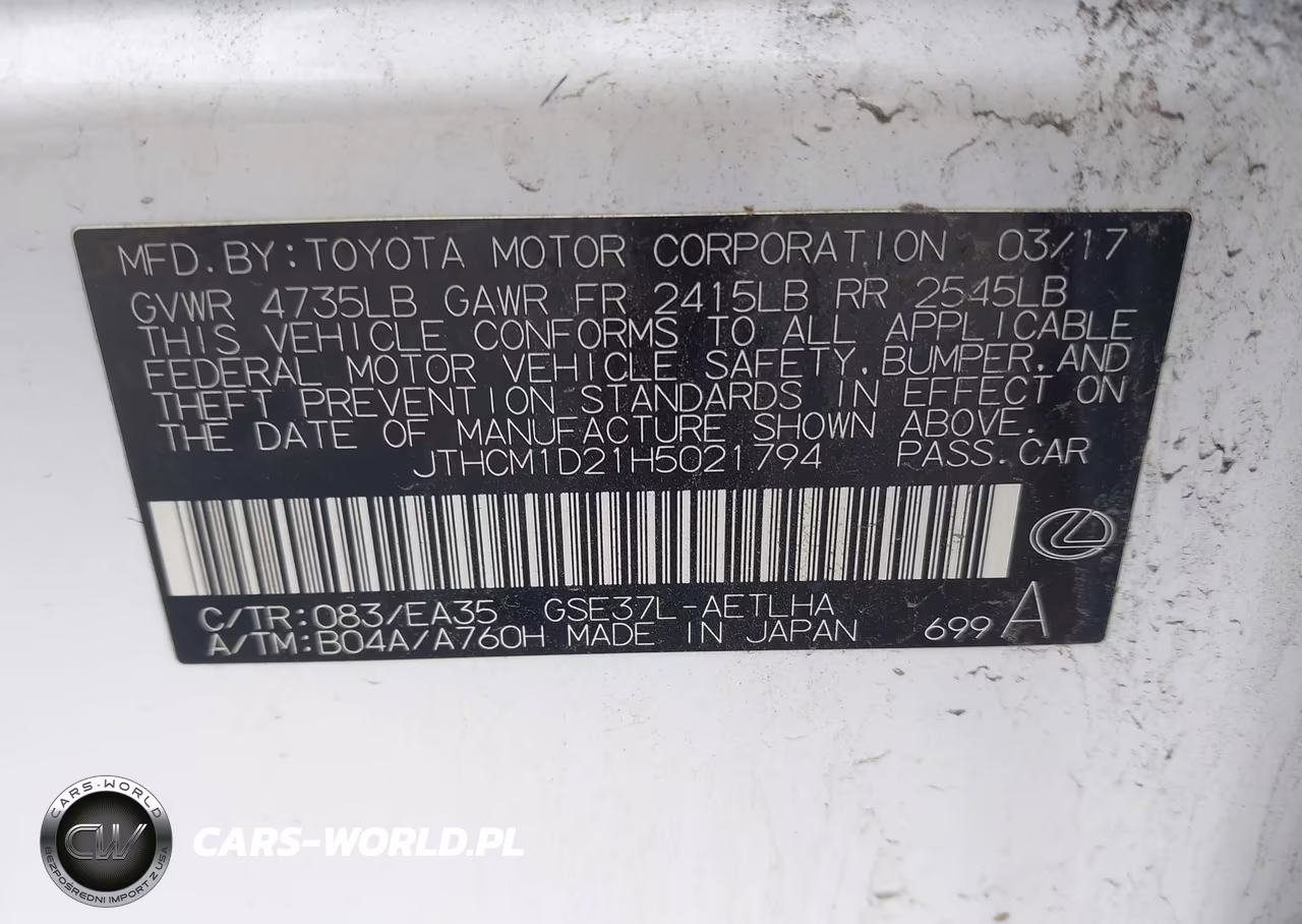 2017 Lexus Is 300 VIN:JTHCM1D21H5021794 - 9
