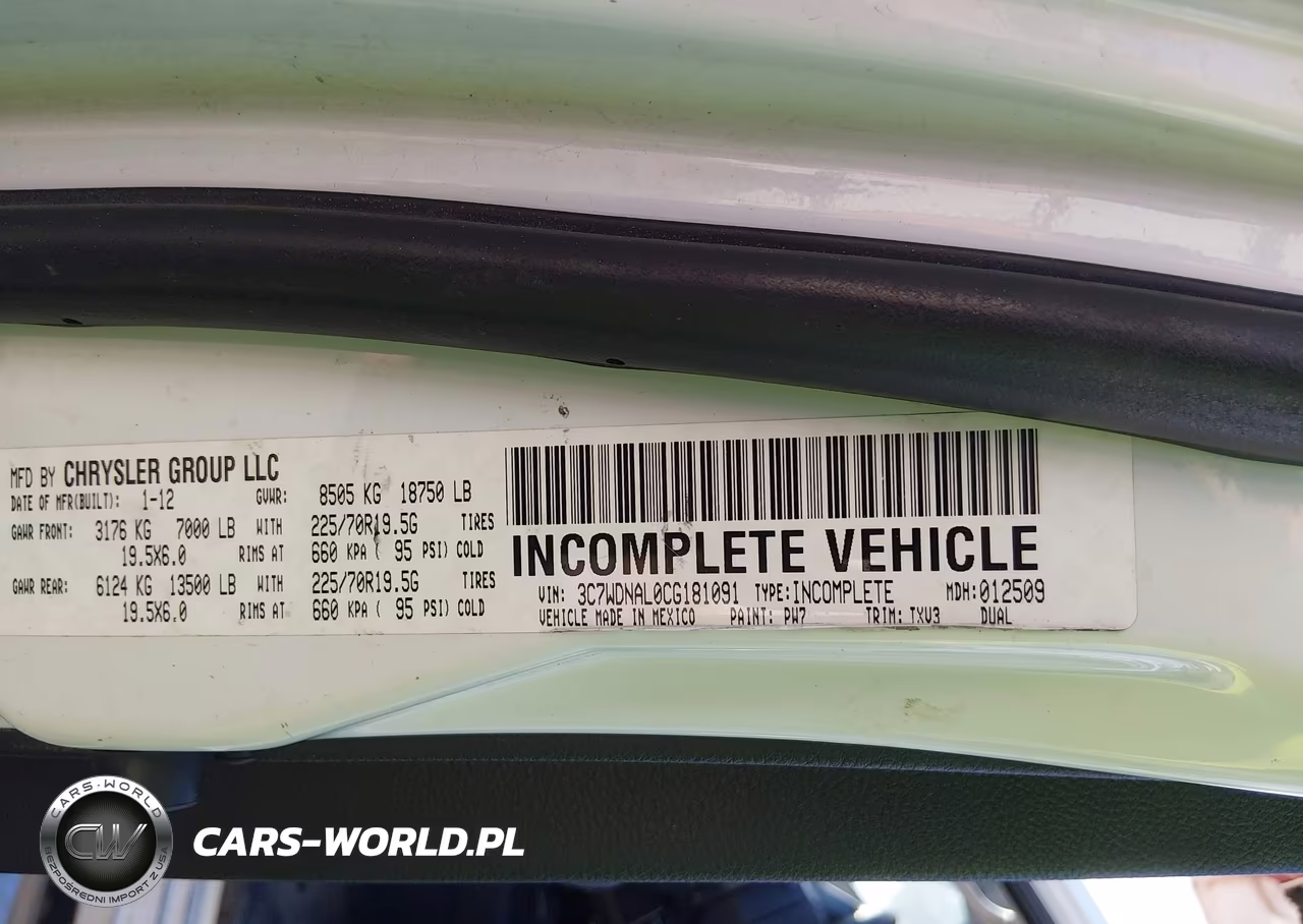 2012 Ram 5500 Chassis St-Slt VIN:3C7WDNAL0CG181091 - 8