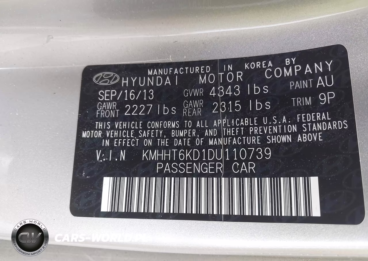 2013 Hyundai Genesis 2.0T VIN:KMHHT6KD1DU110739 - 9