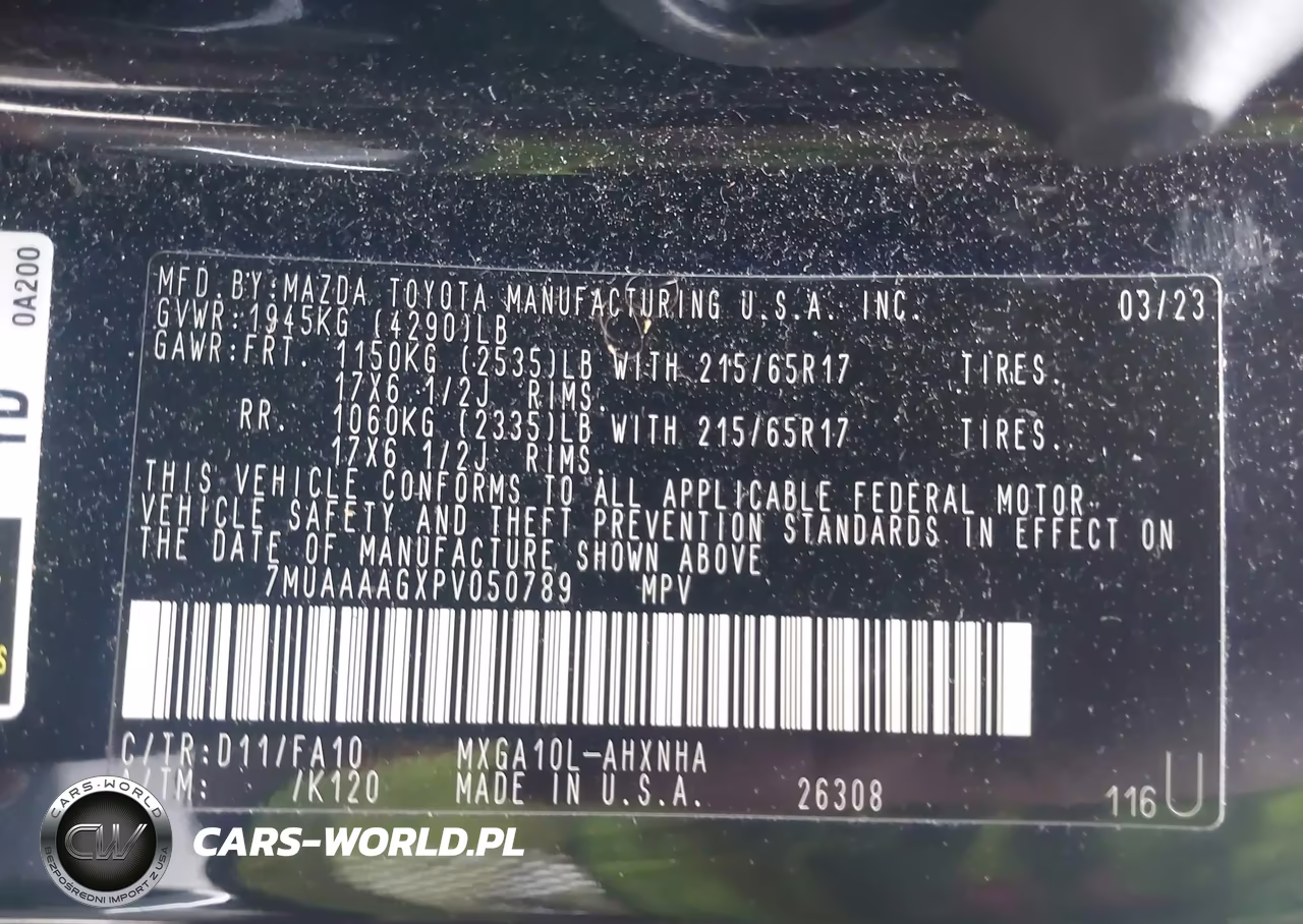 2023 Toyota Corolla Cross L VIN:7MUAAAAGXPV050789 - 9
