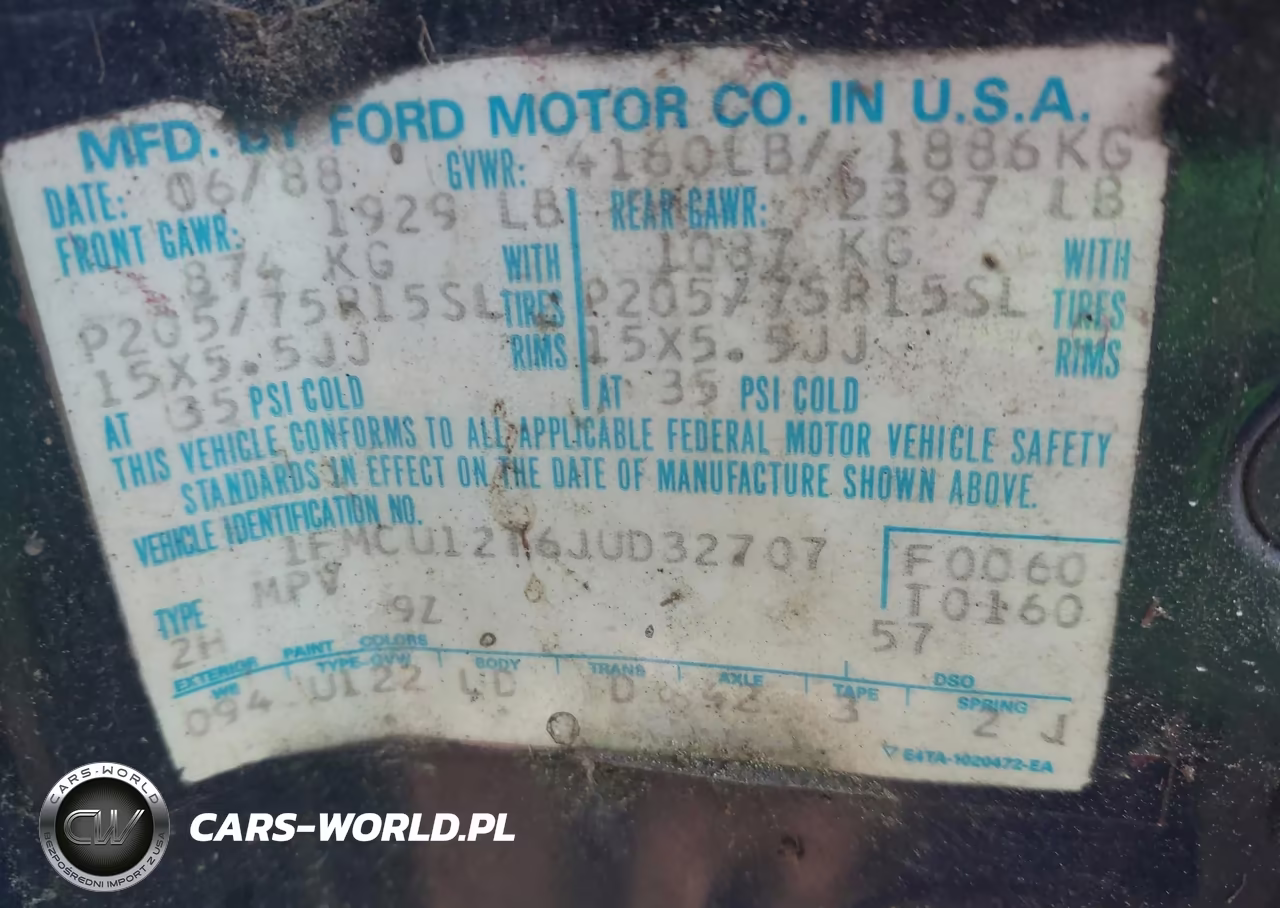 1988 Ford Bronco Ii VIN:1FMCU12T6JUD32707 - 9