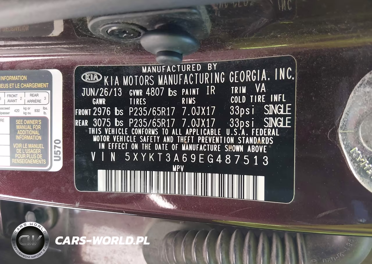 2014 Kia Sorento Lx VIN:5XYKT3A69EG487513 - 9