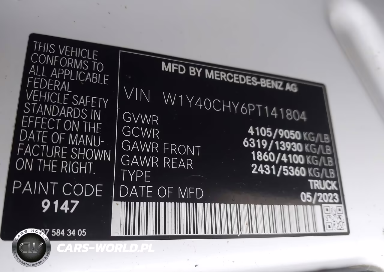 2023 Mercedes-Benz Sprinter 2500 High Roof 4-Cyl Gas VIN:W1Y40CHY6PT141804 - 9