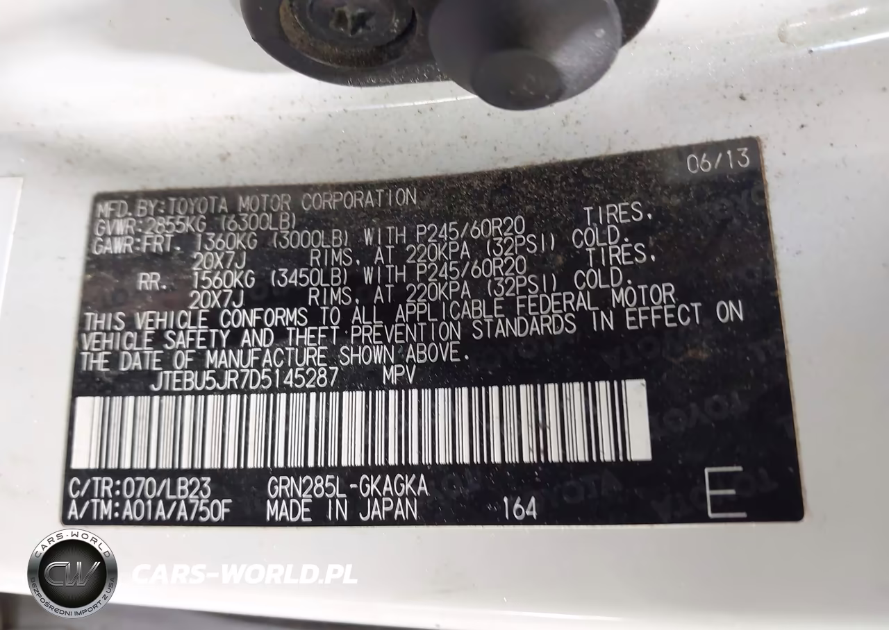 2013 Toyota 4Runner Limited VIN:JTEBU5JR7D5145287 - 9