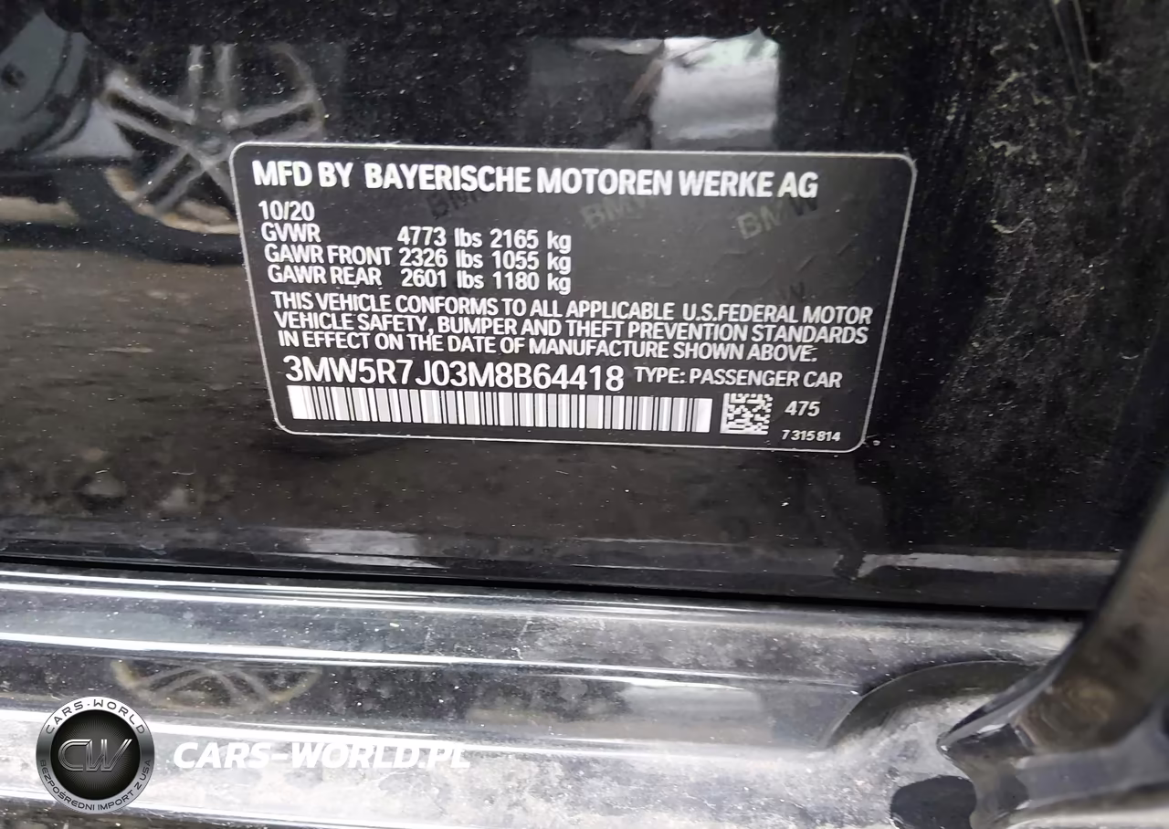 2021 BMW 330I xDrive VIN:3MW5R7J03M8B64418 - 9