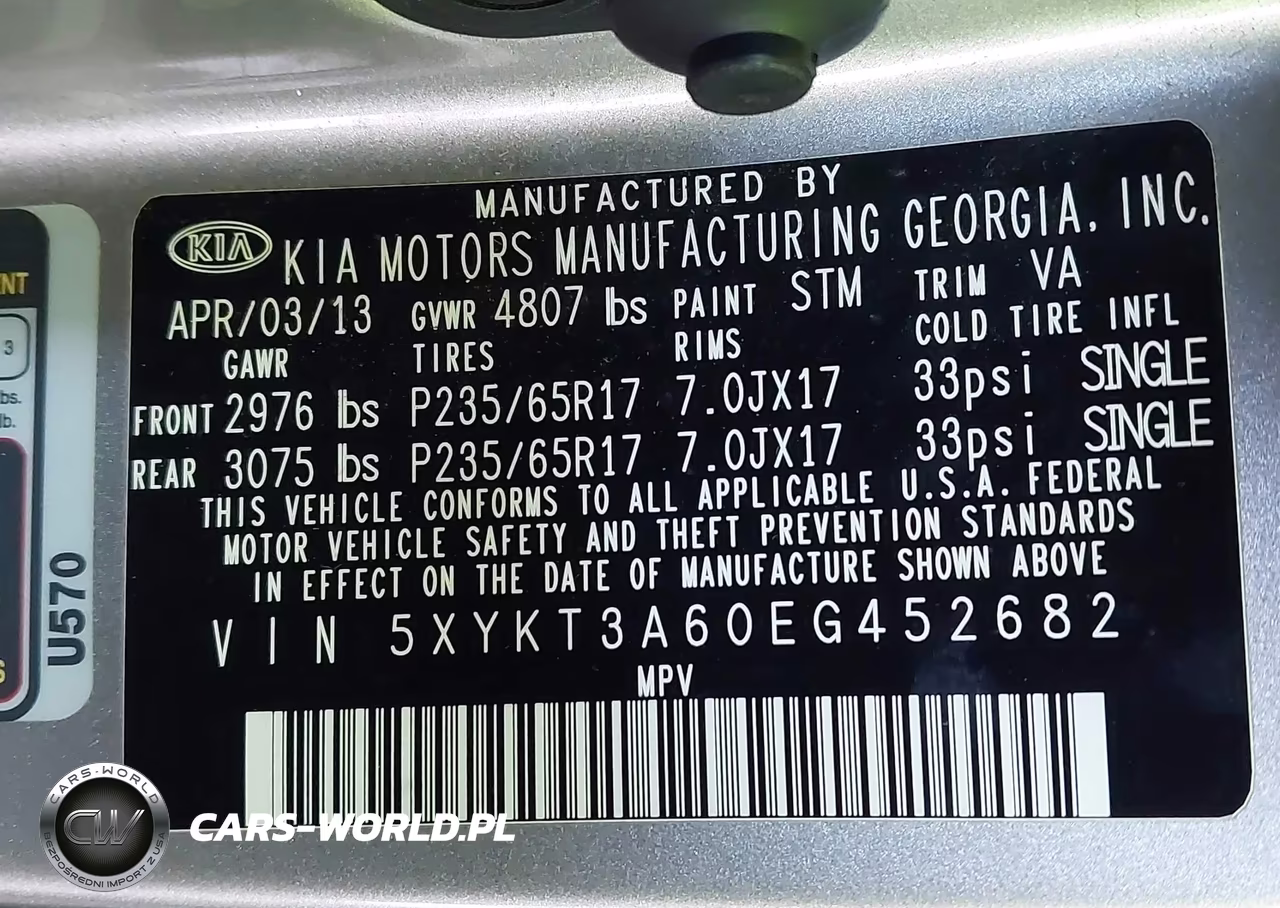2014 Kia Sorento Lx VIN:5XYKT3A60EG452682 - 9