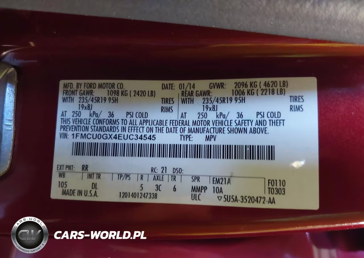 2014 Ford Escape Se VIN:1FMCU0GX4EUC34545 - 9