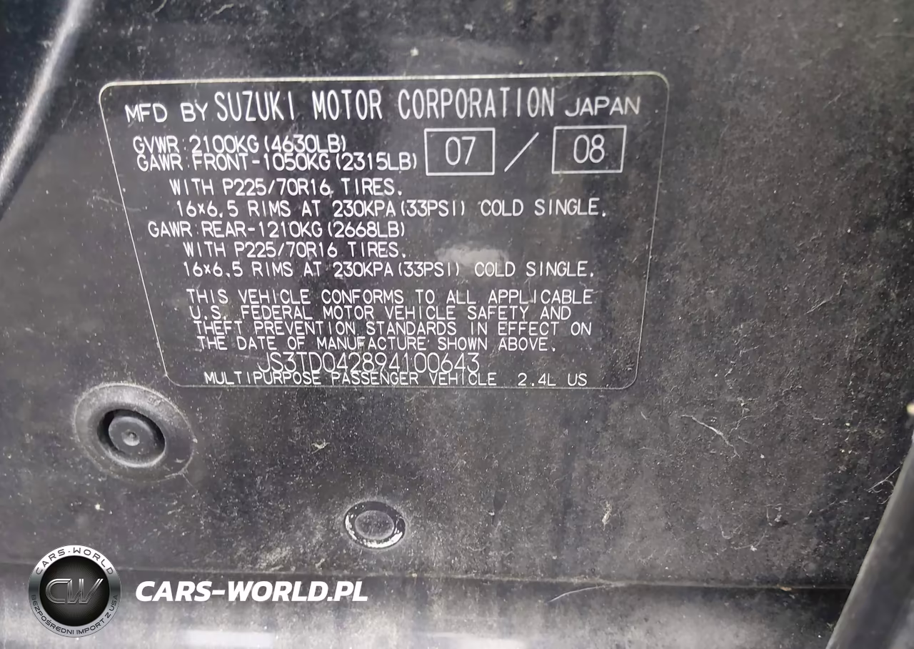 2009 Suzuki Grand Vitara Xsport VIN:JS3TD042894100643 - 9