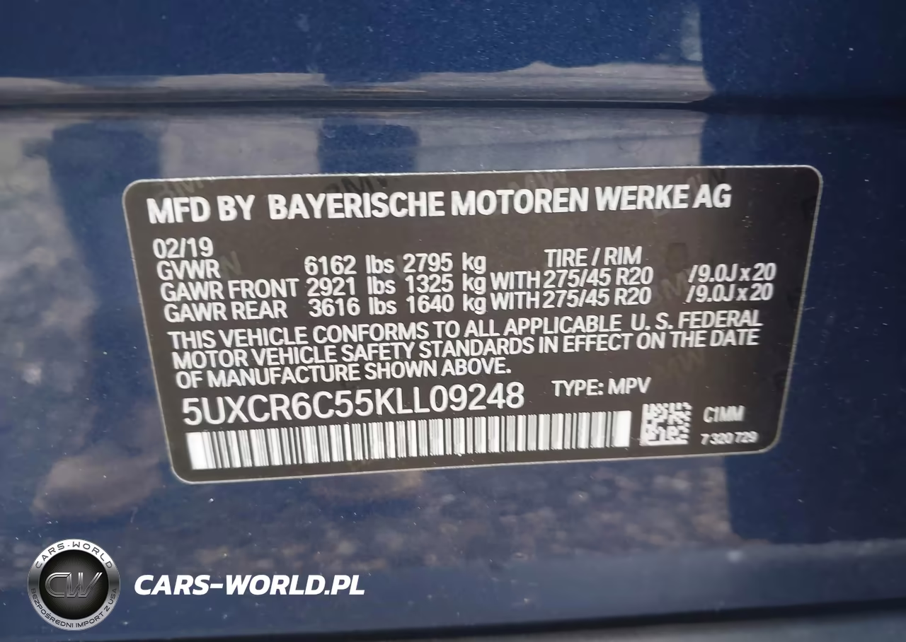 2019 BMW X5 xDrive40I VIN:5UXCR6C55KLL09248 - 9