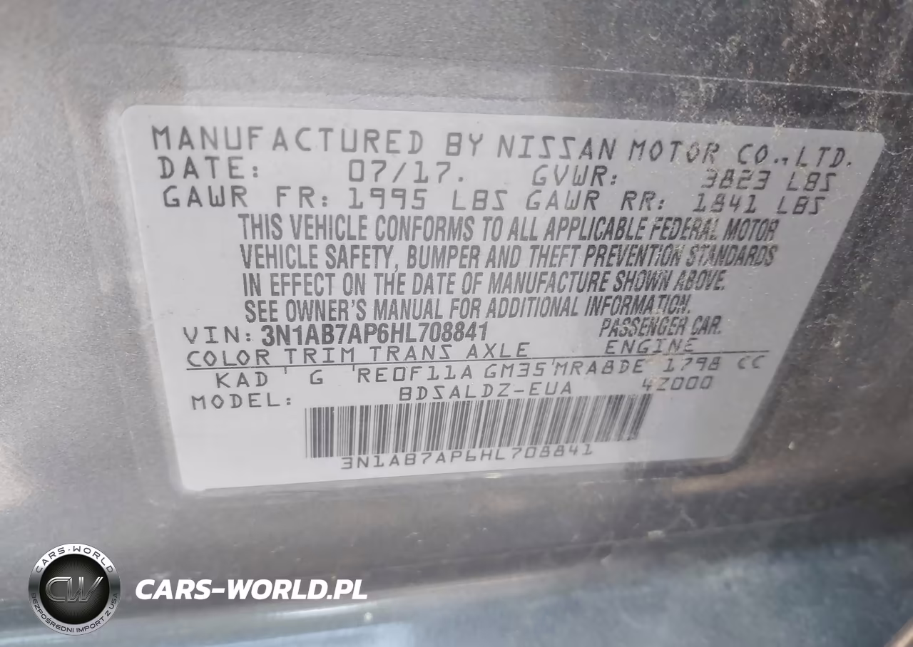 2017 Nissan Sentra Sv VIN:3N1AB7AP6HL708841 - 9