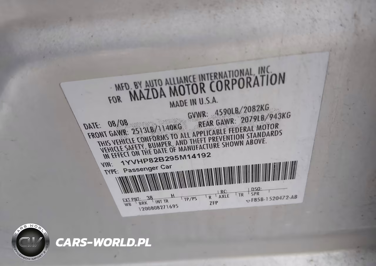 2009 Mazda Mazda6 S Grand Touring VIN:1YVHP82B295M14192 - 9