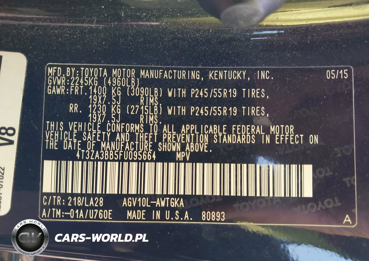 2015 Toyota Venza Xle VIN:4T3ZA3BB5FU095664 - 9