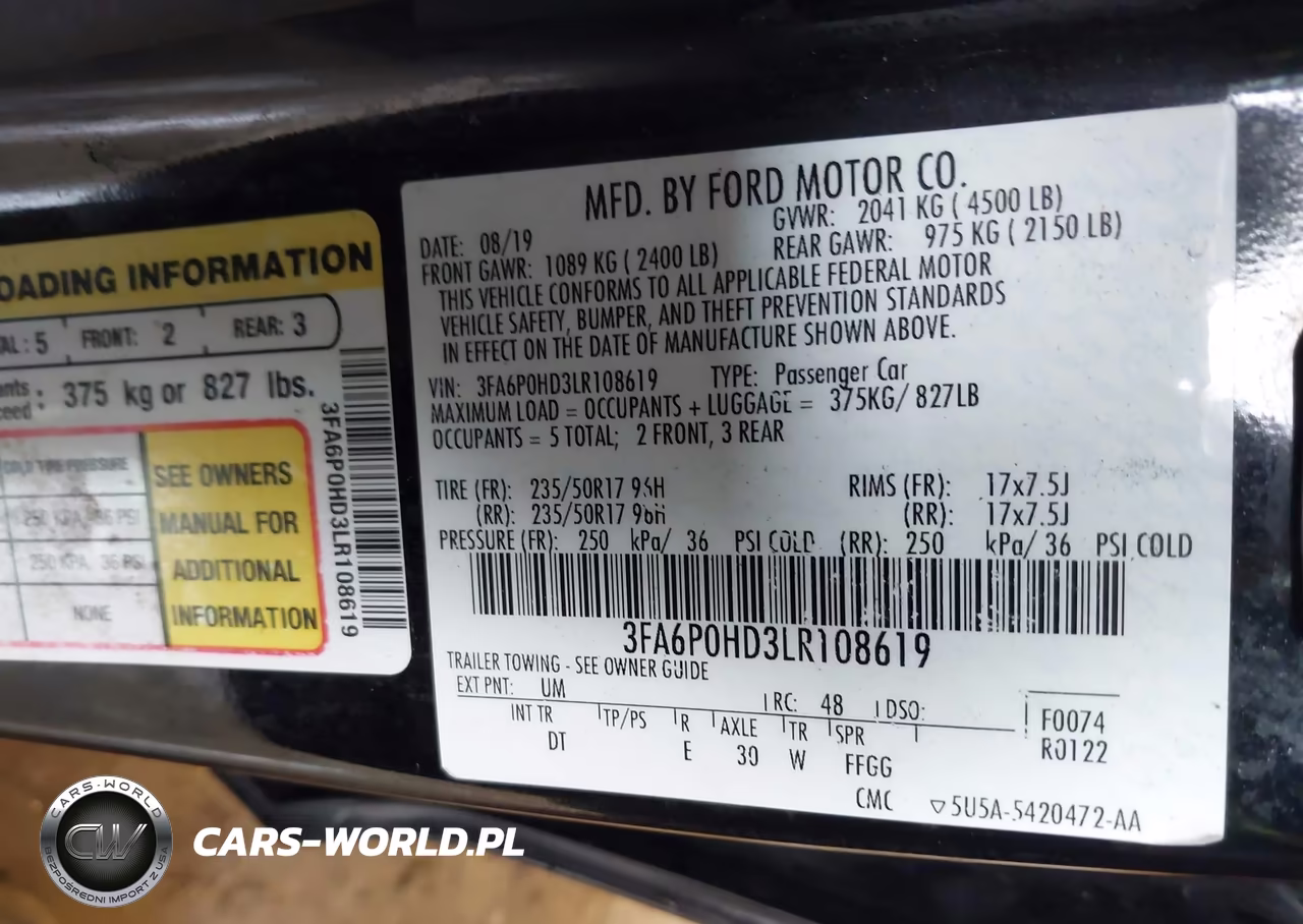 2020 Ford Fusion Se VIN:3FA6P0HD3LR108619 - 9