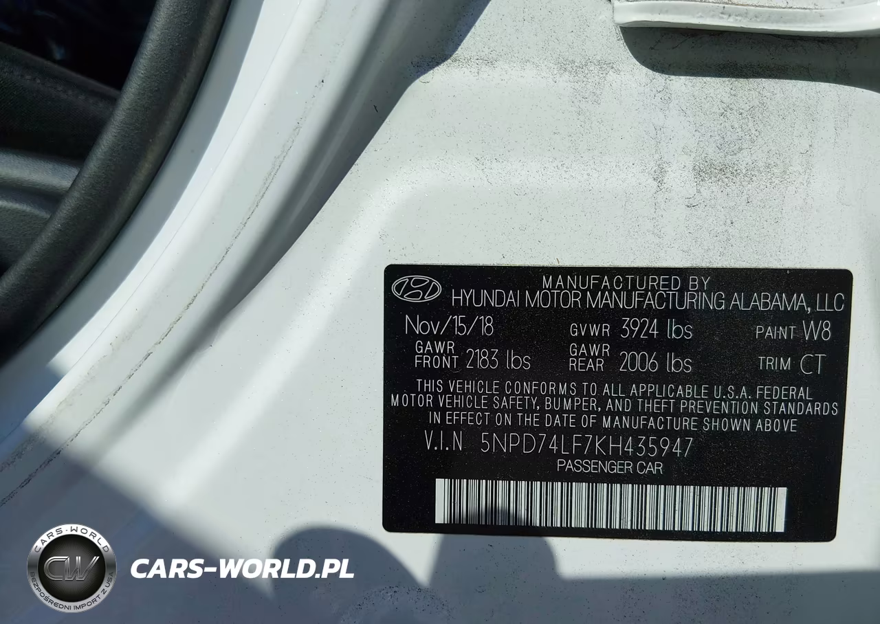 2019 Hyundai Elantra Se VIN:5NPD74LF7KH435947 - 9