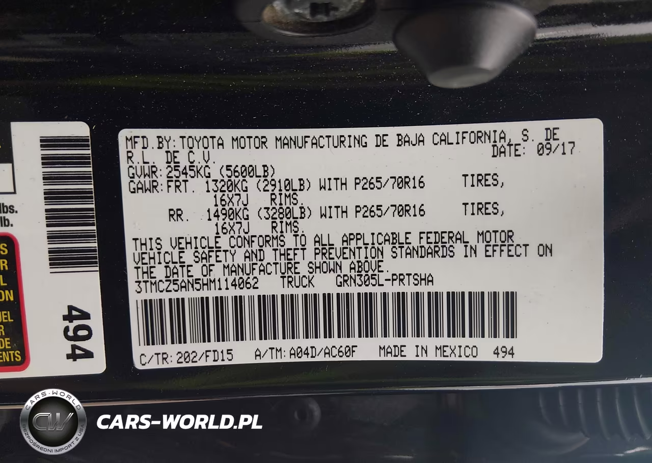 2017 Toyota Tacoma Trd Off Road VIN:3TMCZ5AN5HM114062 - 9