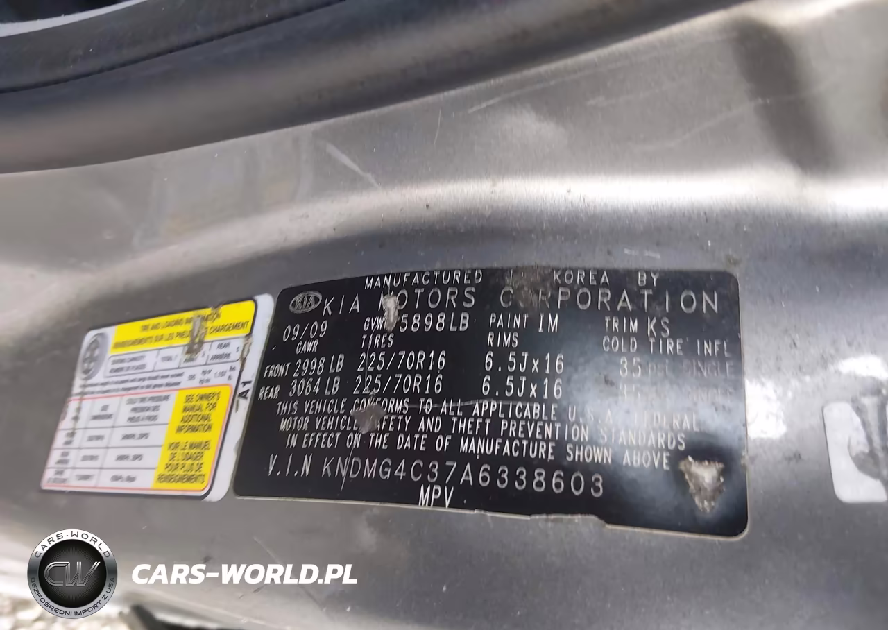 2010 Kia Sedona Lx VIN:KNDMG4C37A6338603 - 9