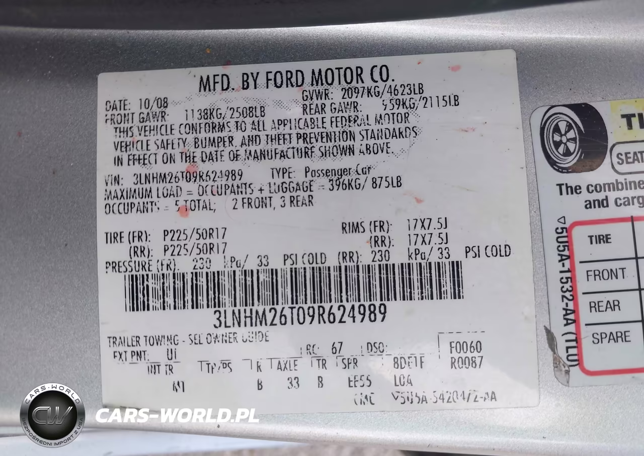 2009 Lincoln Mkz VIN:3LNHM26T09R624989 - 9