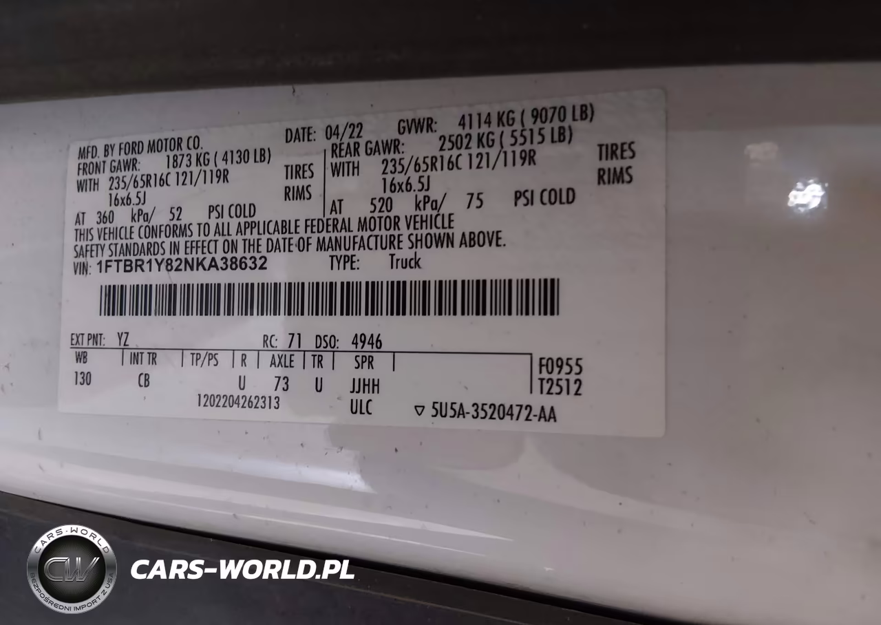 2022 Ford Transit-250 VIN:1FTBR1Y82NKA38632 - 9