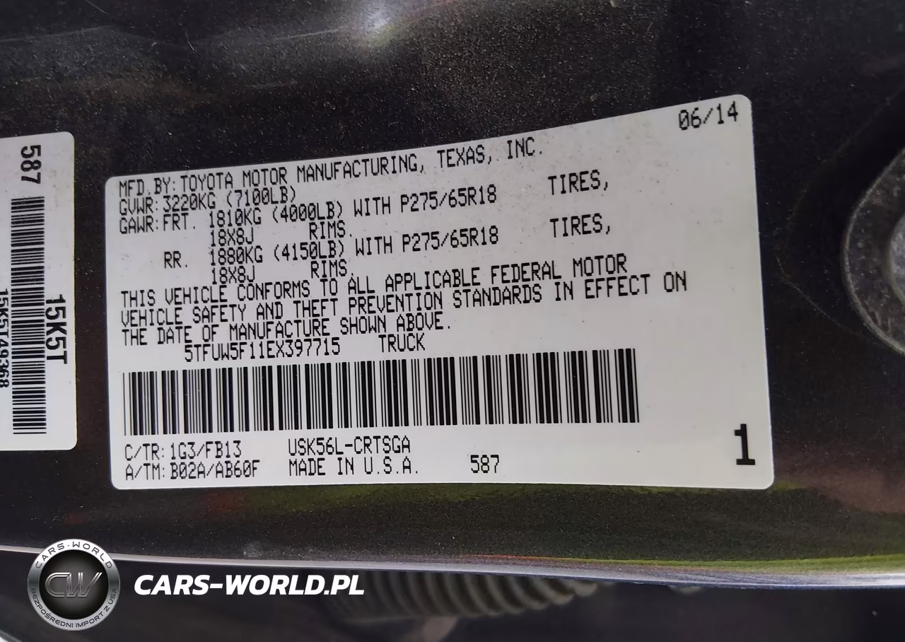 2014 Toyota Tundra Sr5 5.7L V8 VIN:5TFUW5F11EX397715 - 9