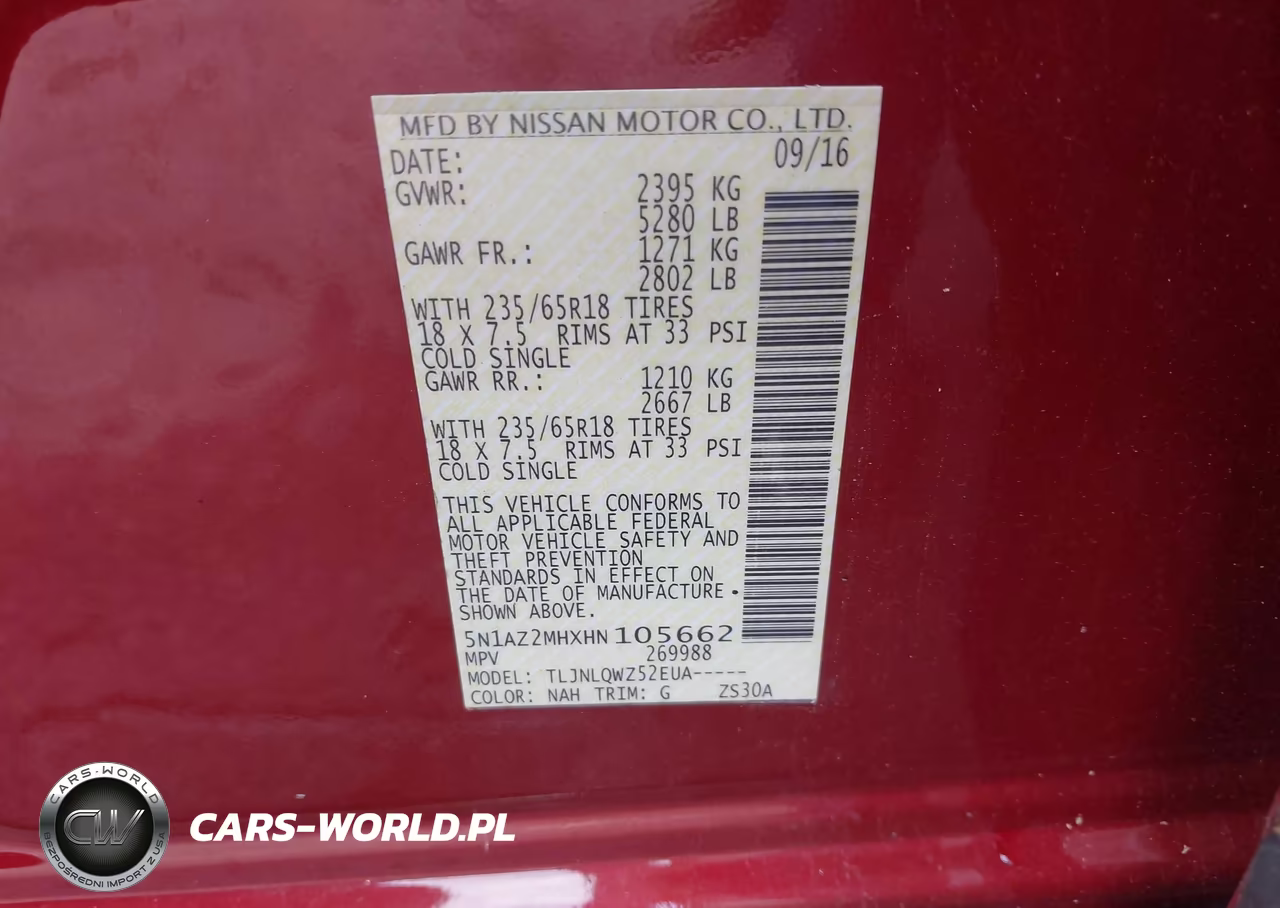 2017 Nissan Murano Platinum-S-Sl-Sv VIN:5N1AZ2MHXHN105662 - 9