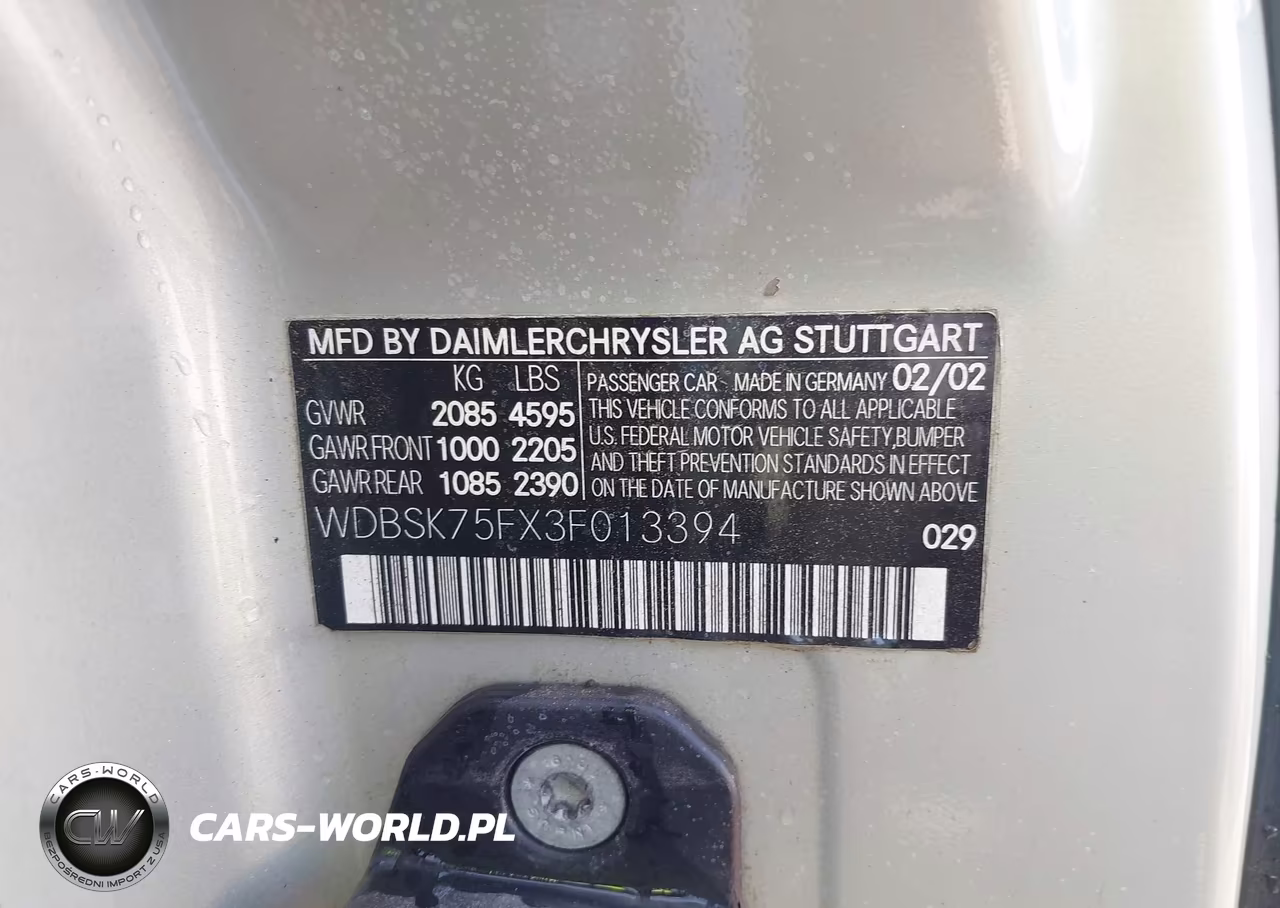 2003 Mercedes-Benz Sl 500 VIN:WDBSK75FX3F013394 - 9