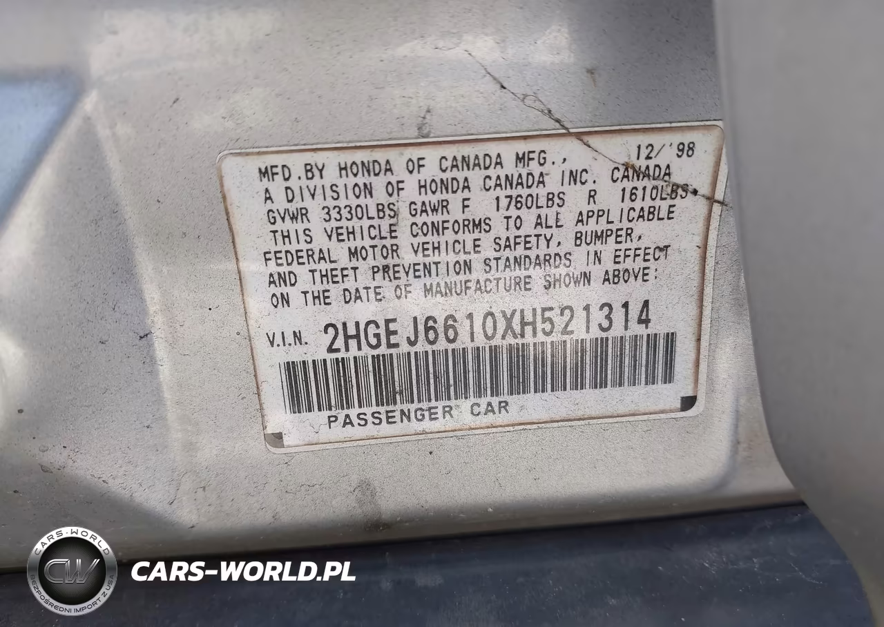 1999 Honda Civic Value Package VIN:2HGEJ6610XH521314 - 9