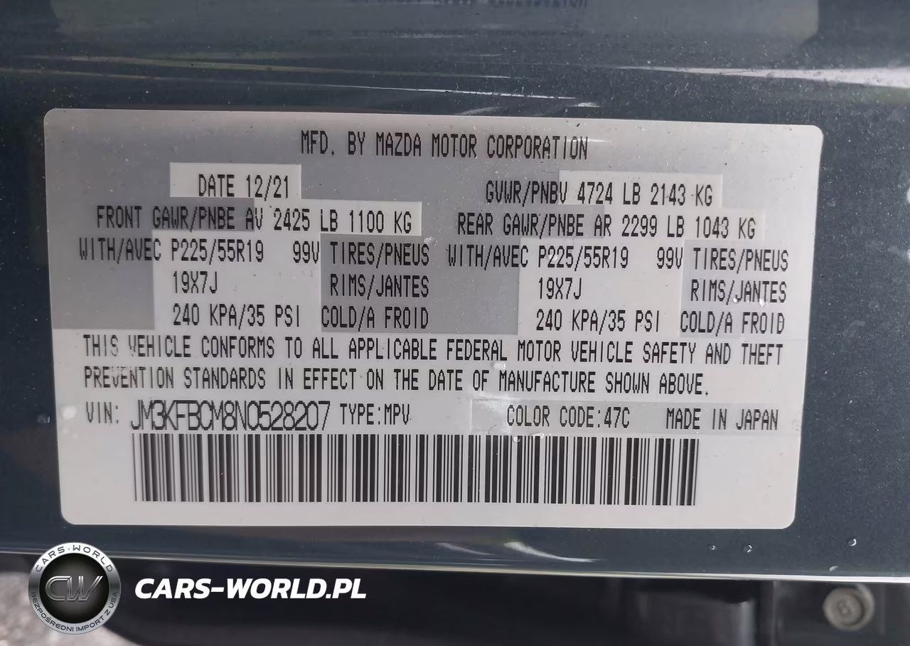 2022 Mazda Cx-5 2.5 S Carbon Edition VIN:JM3KFBCM8N0528207 - 9